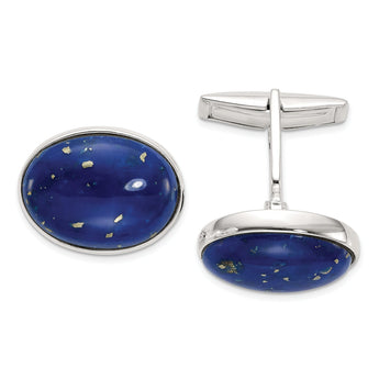 Sterling Silver Lapis Cuff Links