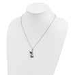 Sterling Silver CZ Necklace with Red Butterfly Charm