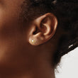 14K Gold Children's Pearl Bow Earrings with Polished Finish