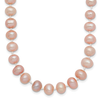 14K Gold Pink Freshwater Pearl Necklace 16 Elegant Women's Jewelry