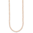 Sterling Silver Rhodium-plate 4-5mm Pink Rice Freshwater Cultured Pearl Children's 13 inch Necklace