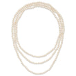 6-7mm White Semi-round Freshwater Cultured Pearl Endless 80 inch Necklace