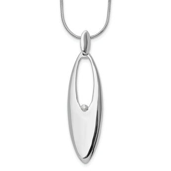 Sterling Silver Diamond Necklace with Extender, Polished Elegance