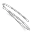 White Ice 925 Sterling Silver Diamond Bangle with Polished Rhodium Finish