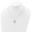 Sterling Silver Platinum-Plated Heart Necklace with Diamond & Sapphire