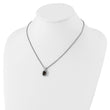 Checkerboard Smoky Quartz Necklace in Sterling Silver, 9x7mm, 18 Inch