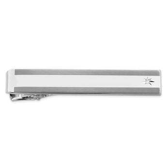 Kelly Waters Rhodium-plated .01 Ct. Diamond Engraveable Tie Bar
