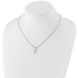 Sterling Silver Diamond Necklace with Rhodium-Plated Elegance