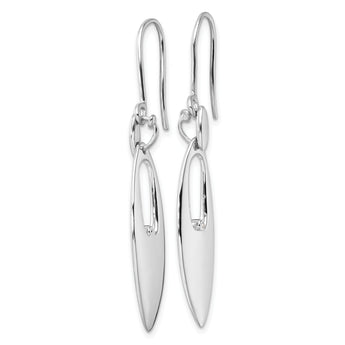 Sterling Silver Diamond Dangle Earrings with Rhodium Finish