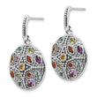 Sterling Silver/14K Gold Dangle Earrings with Gemstone Accents