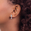 Sterling Silver Diamond & Pink Tourmaline Dangle Earrings