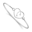 Sterling Silver Diamond Heart Bangle Gift Ready Elegance