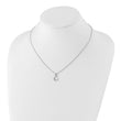 Sterling Silver Diamond Horseshoe Necklace with Rhodium Finish