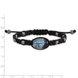 12x18mm Amethyst Crystal Agate With 5mm Hematite Cord Adjustable Bracelet