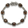 Accent Cushion Smoky Quartz Bracelet in Sterling Silver, 7.8 Inch