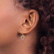 14K Gold Diamond-Accented Heart Drop Earrings with Polished Finish