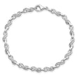 Sterling Silver Diamond Infinity Bracelet with Rhodium Polish