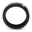 Black Spinel Grooved Wedding Band in Titanium, 9mm