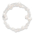 Sterling Silver Wrap Bracelet with White Baroque Pearls and GlaSterling Silver Beads