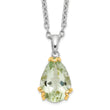 Gemstones Accent Green Quartz Necklace in Sterling Silver, 18 Inch
