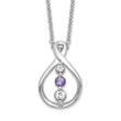White & Purple Topaz Runzi Necklace in Sterling Silver
