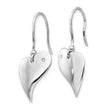 Sterling Silver Diamond Heart Earrings with Rhodium Polish