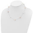 Sterling Silver Multi-Color Pearl Cable Necklace 18 Polished