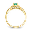 10K Emerald and Diamond Ring