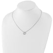 Sterling Silver Diamond Swirl Necklace with Rhodium Finish