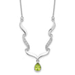 Sterling Silver Peridot Topaz Necklace with 2in Extender