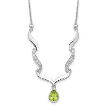 Sterling Silver Peridot Topaz Necklace with 2in Extender