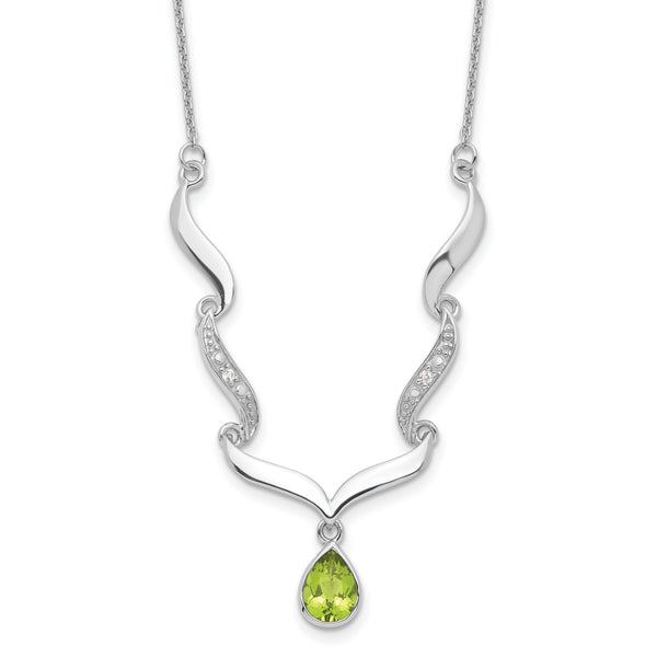 Sterling Silver Peridot Topaz Necklace with 2in Extender