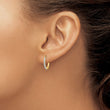 14K Gold Diamond Fascination Small Hinged Hoop Earrings Polished Finish