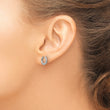White Ice Sterling Silver Diamond Horseshoe Earrings with Rhodium Elegance