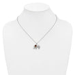 Brilliant Gemstones Sterling Silver with 14K Accent Rhodium-plated Garnet and Diamond Elephant 18 Inch Necklace with 2 Inch Extender
