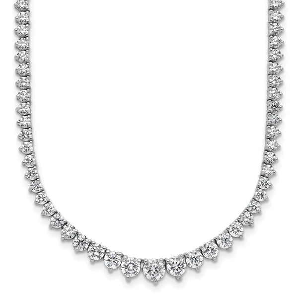 14k White Gold 11 5/8 carat Lab Grown Diamond VS/SI+ G+ Complete Round 20 inch Graduated Tennis Necklace