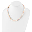 Sterling Silver Rhodium-plated 8-9mm Multi-color Near-Round Freshwater Cultured Pearl 18 inch Necklace