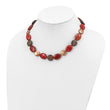 Sterling Silver Tiger Eyes/Carnelian/Reconst. Coral/FW Cult. Pearl Necklace