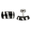 Black Titanium & Sterling Silver Diamond Cuff Links by Edward Mirell