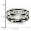 Chisel Titanium Brushed Polished and Enameled 1/2 Carat Diamond 9mm Band