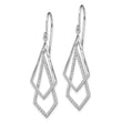 Sterling Silver Rhodium-Plated Diamond Dangle Earrings, 6 Natural Stones, Polished Finish