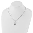 Sterling Silver Diamond Necklace with Rhodium Polish and Extender
