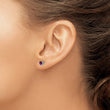 Sterling Silver 4mm Heart Amethyst Stud Earrings, Rhodium-Plated