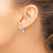 14K White Gold Diamond Hoop Earrings with Polished Rhodium Finish Elegant and Lightweight