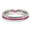 Edward Mirell Titanium Pink Sapphire & Anodized Grooved 4mm Band