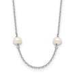 14k White Gold 4-5mm White Near-Round Freshwater Cultured Pearl 8-Station 16 inch Necklace