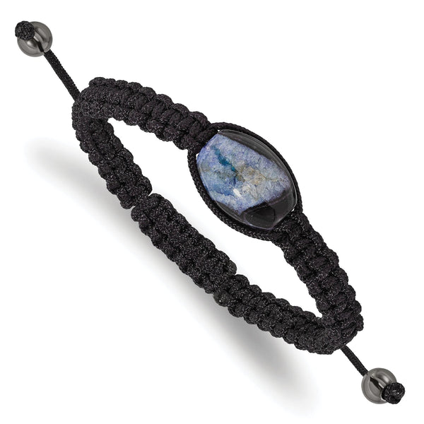 Hematite Beads Black Cord Bracelet, 13x19mm Adjustable
