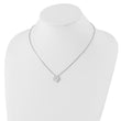 Women's Sterling Silver Diamond Heart Necklace with Extender