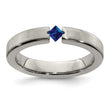 Edward Mirell Titanium Sapphire Wedding Band with Brushed Finish 4mm