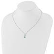 Sterling Silver Blue Topaz and Diamond Necklace Gift Ready